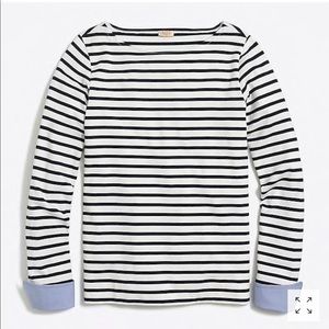 J. Crew striped boat neck
